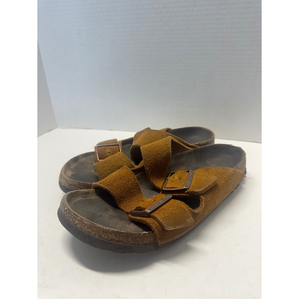 Birkenstock Zurich Suede Sandals Tobacco Brown Soft Buckle Slides Women 6 37